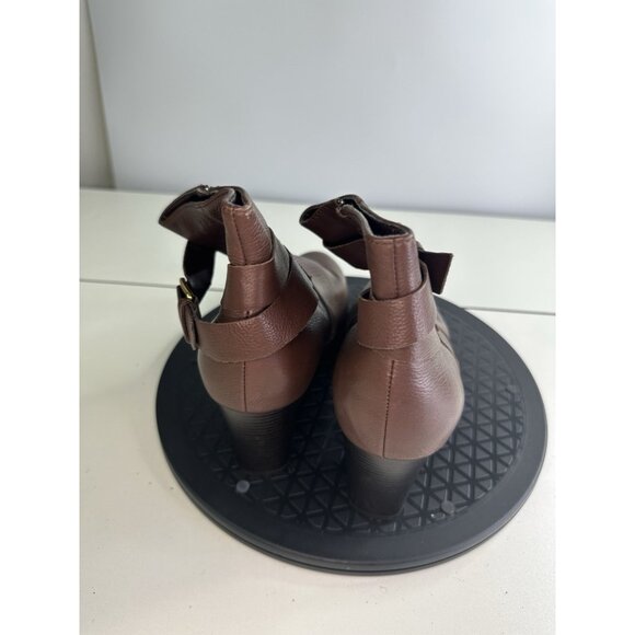 DAMAGED Cole Haan Grand OS Women's Sz 8.5 Brown Leather Zip Ankle Boots W02757 - Picture 3 of 14